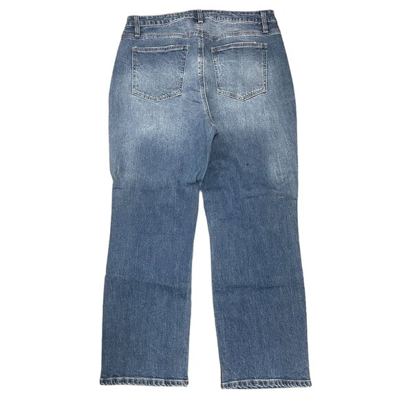 NWT tgla Womens Plus Size 2X Blue Jeans Button Fly Straight Leg Ankle High Rise - Picture 2 of 16